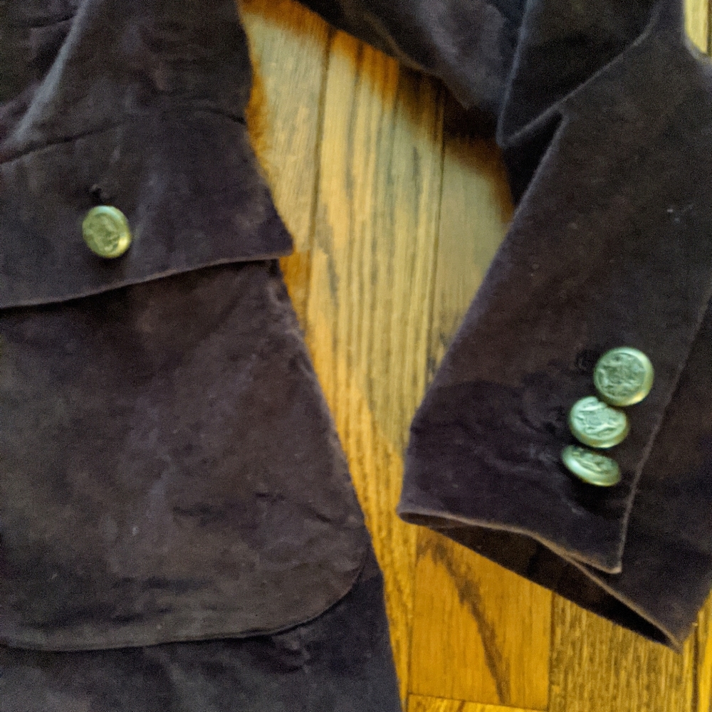 EUC London Jean purple velveteen blazer with gold buttons - Picture 2 of 9